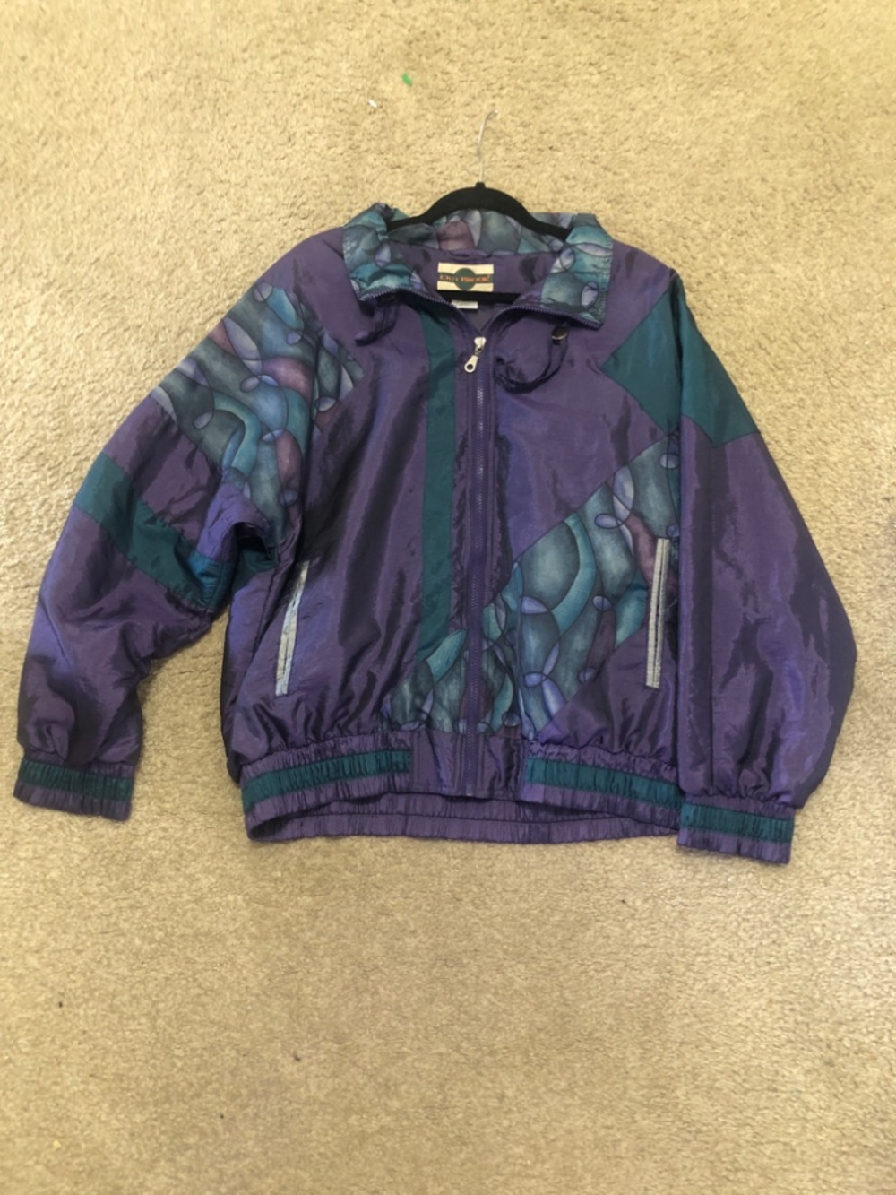 Vintage Outbrook Women’s Windbreaker Jacket 1XL Color Block Tracksuit Purple - Picture 9 of 11